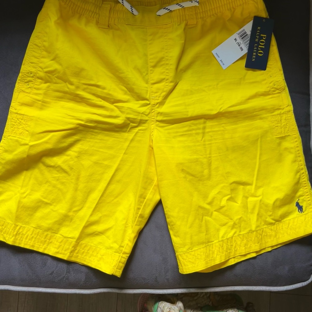 Boys Polo by Ralph Lauren Yellow  Shorts Lightweight Elastic Waist size XL 18-20